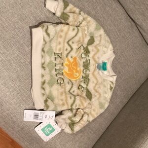 FUTURE KING Plush Baby Sweatshirt in Cream & Olive Green